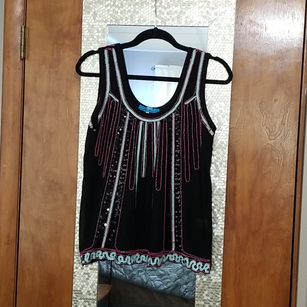 Black beaded tank
